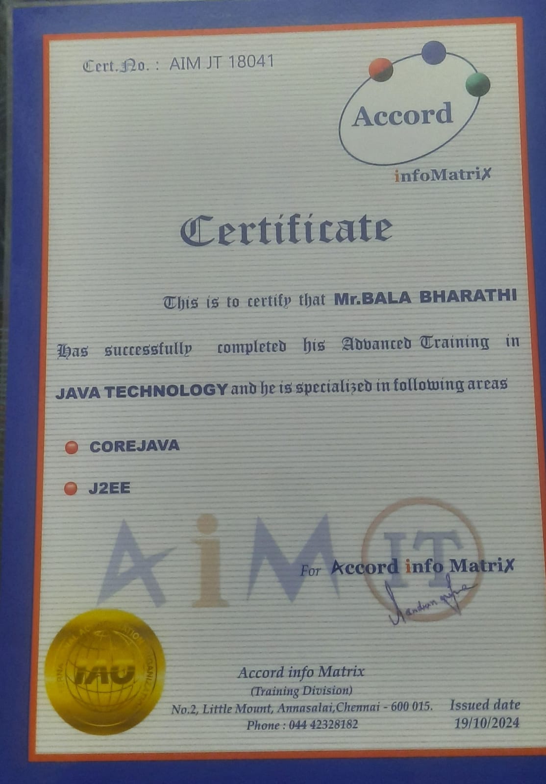 Certificate 1